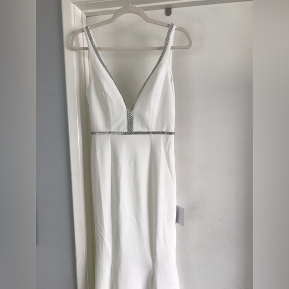 Lulus Mermaid White Rhinestone Maxi Dress - Picture 16 of 16